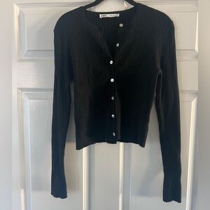 Zara black button up cardigan